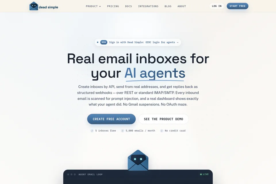 Aperçu de la landing page