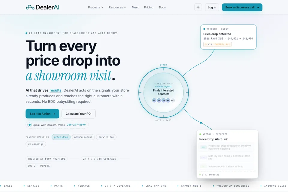 Aperçu de la landing page