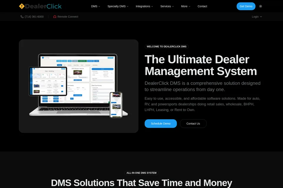 Aperçu de la landing page