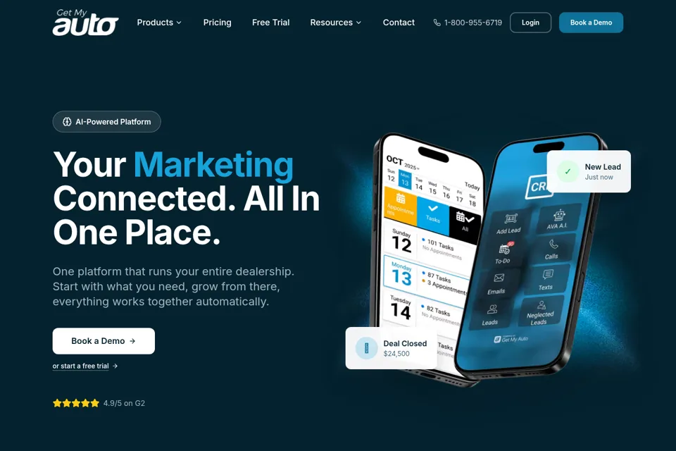 Aperçu de la landing page