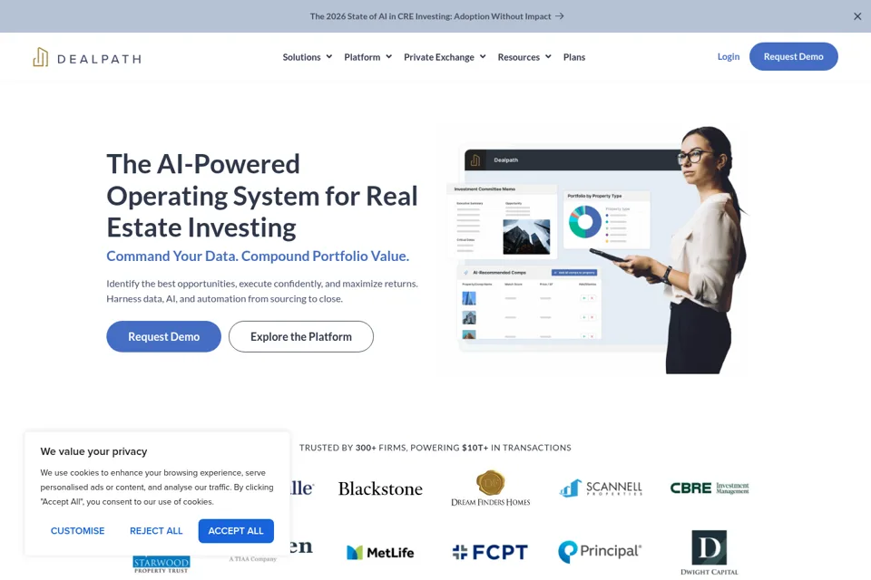 Aperçu de la landing page