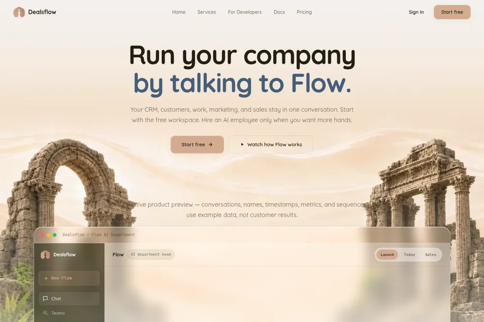 Aperçu de la landing page