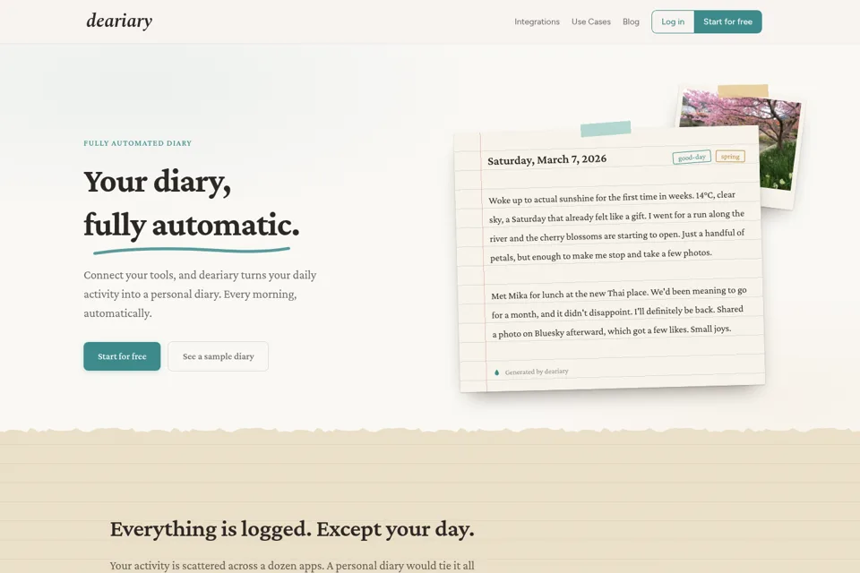 Aperçu de la landing page
