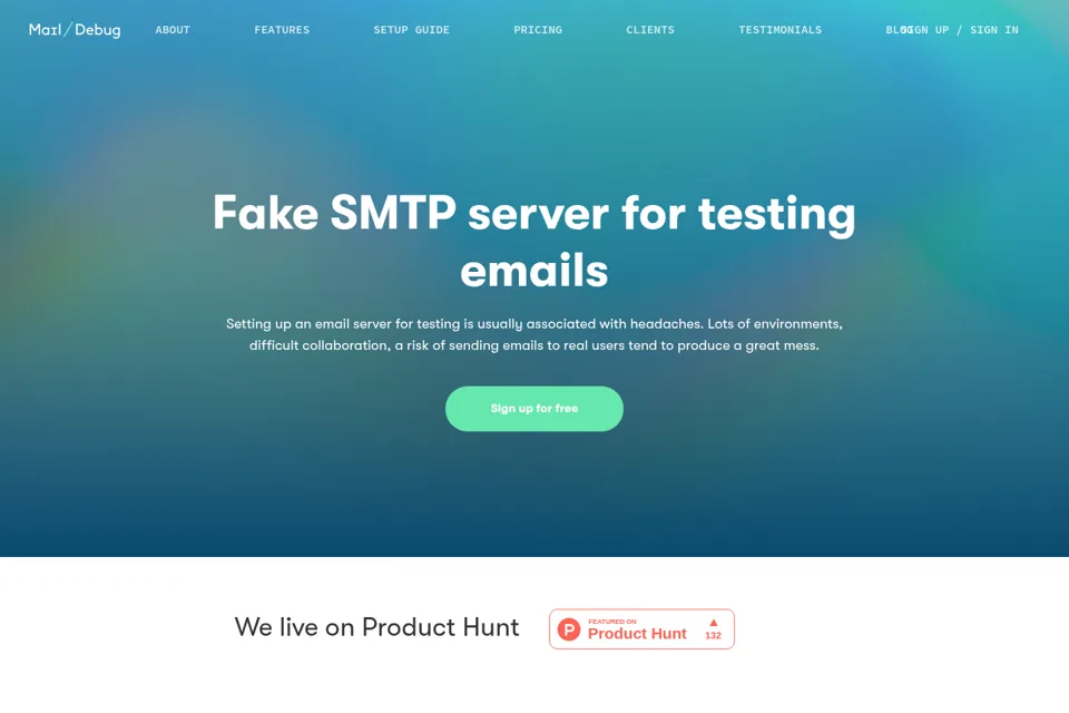 Aperçu de la landing page