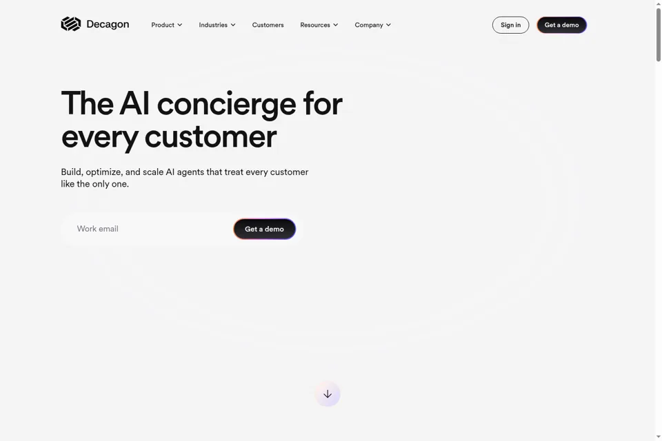 Aperçu de la landing page