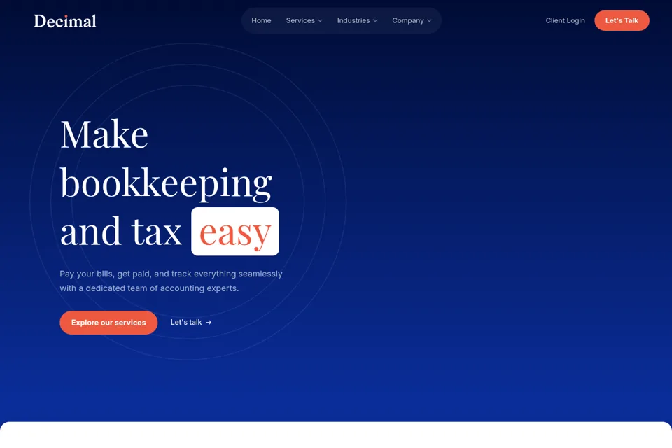 Aperçu de la landing page