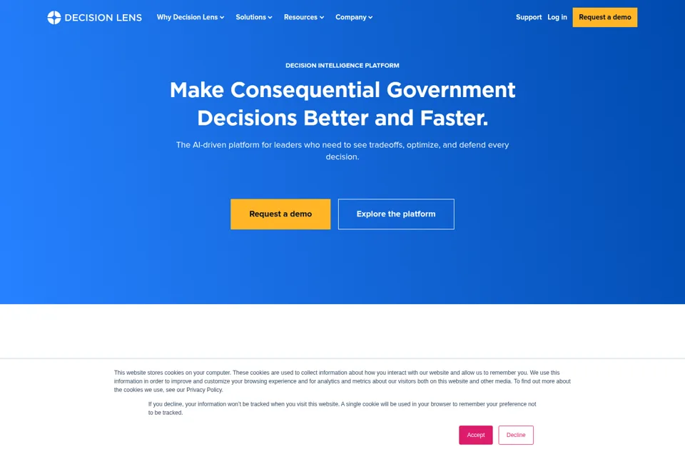 Aperçu de la landing page