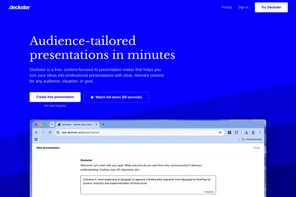 Landing page preview
