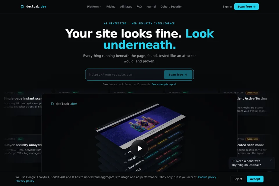 Aperçu de la landing page