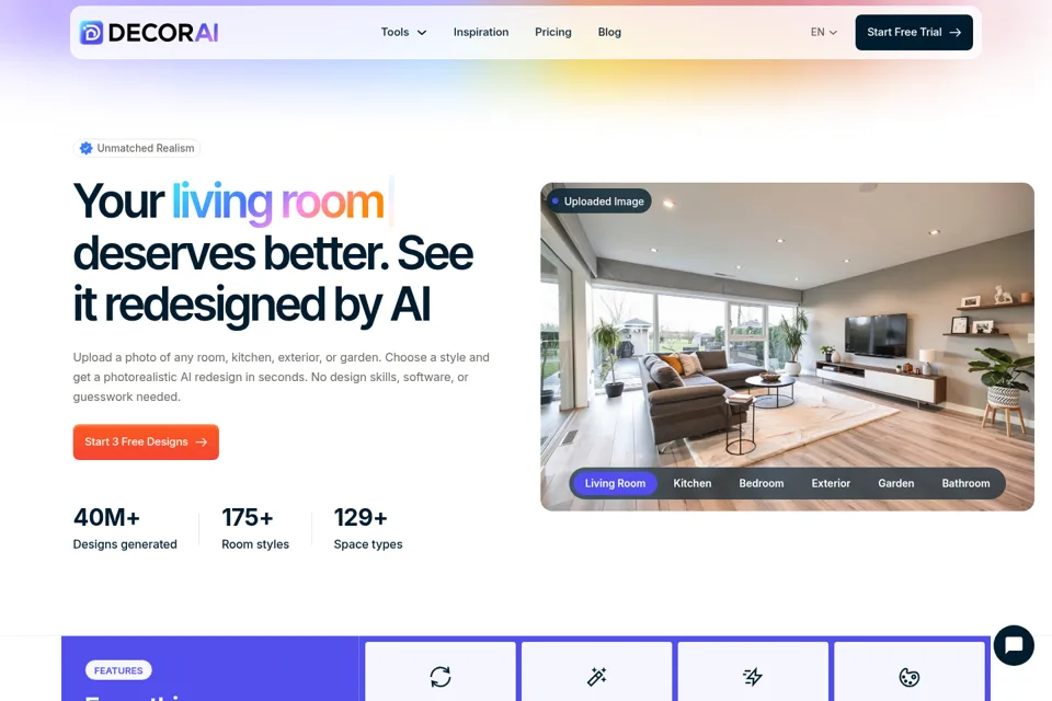 Aperçu de la landing page