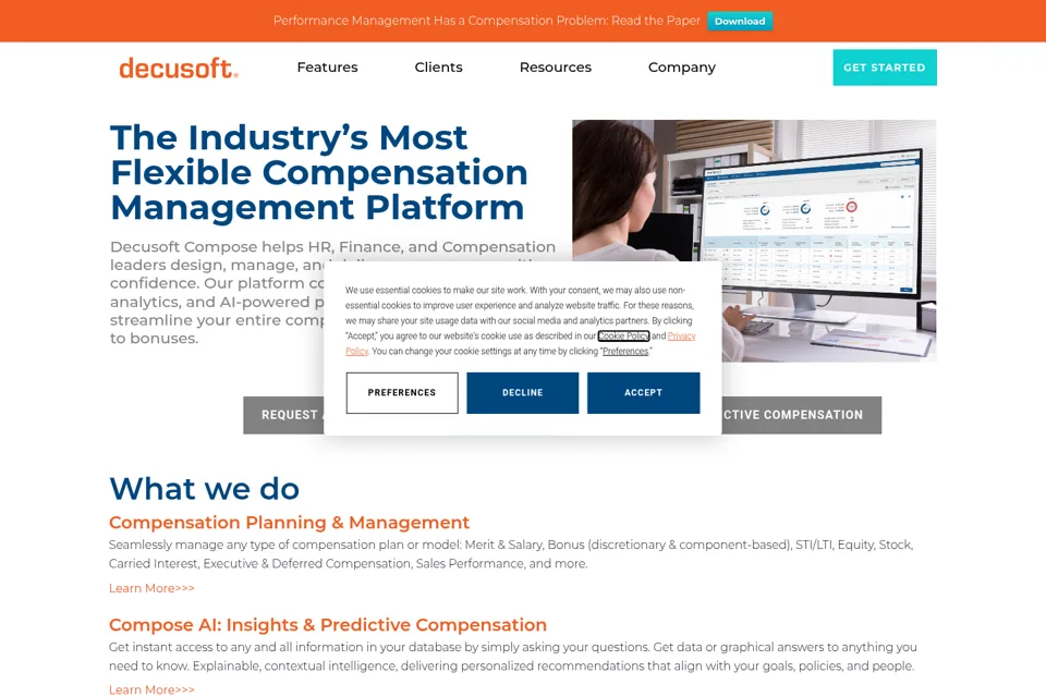 Aperçu de la landing page