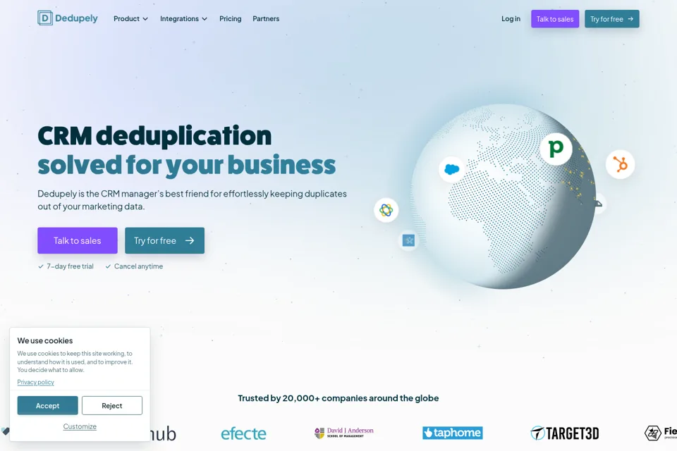 Aperçu de la landing page