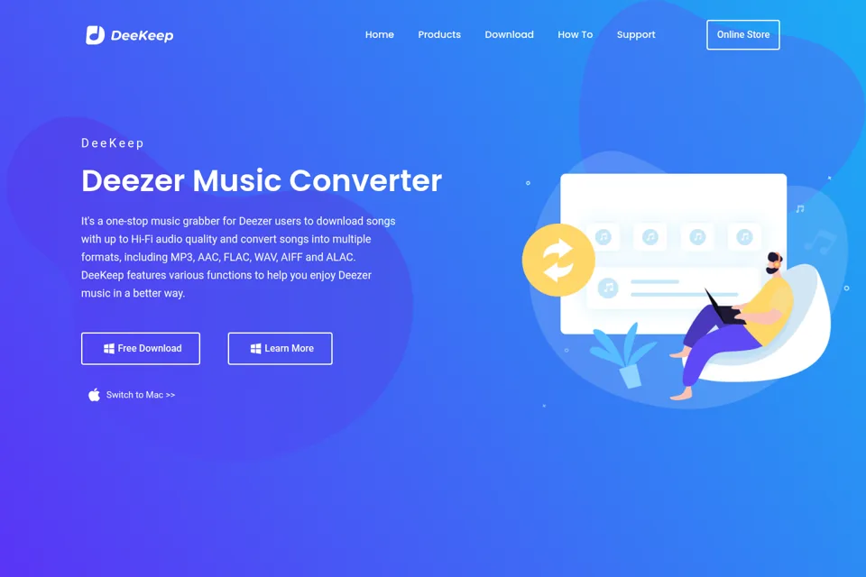 Aperçu de la landing page