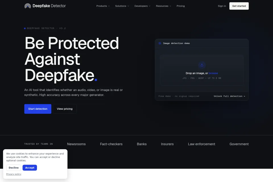 Aperçu de la landing page