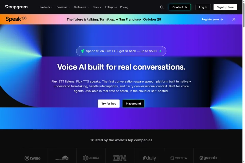 Aperçu de la landing page