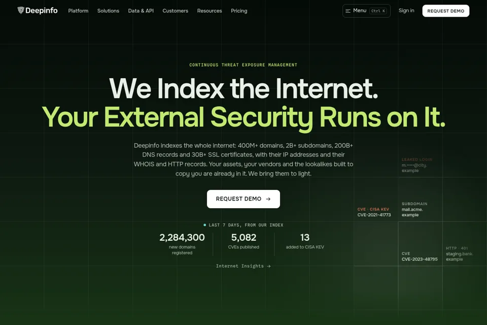 Aperçu de la landing page