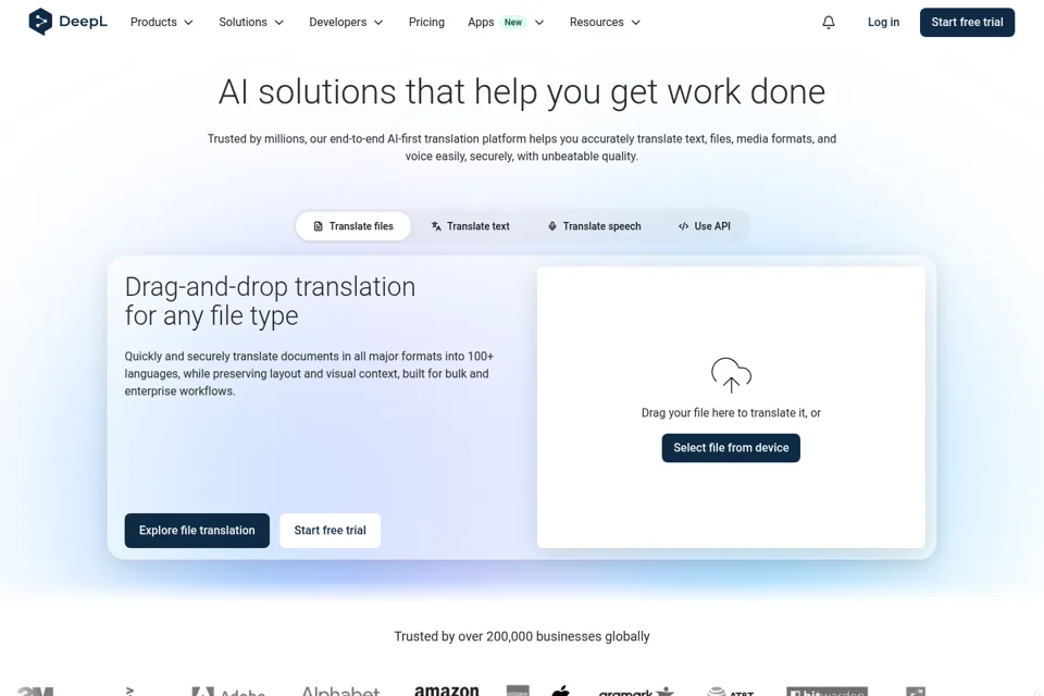 Aperçu de la landing page