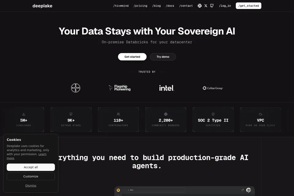 Aperçu de la landing page