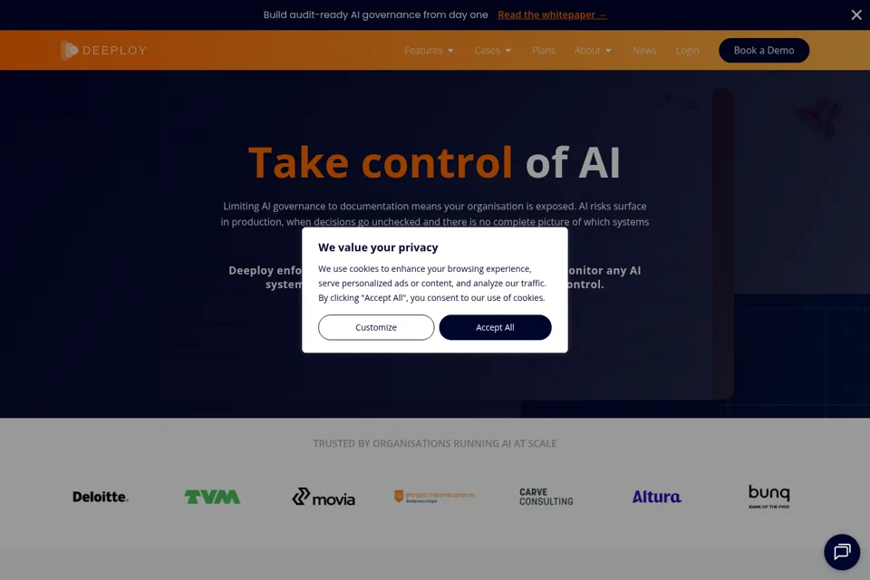 Aperçu de la landing page