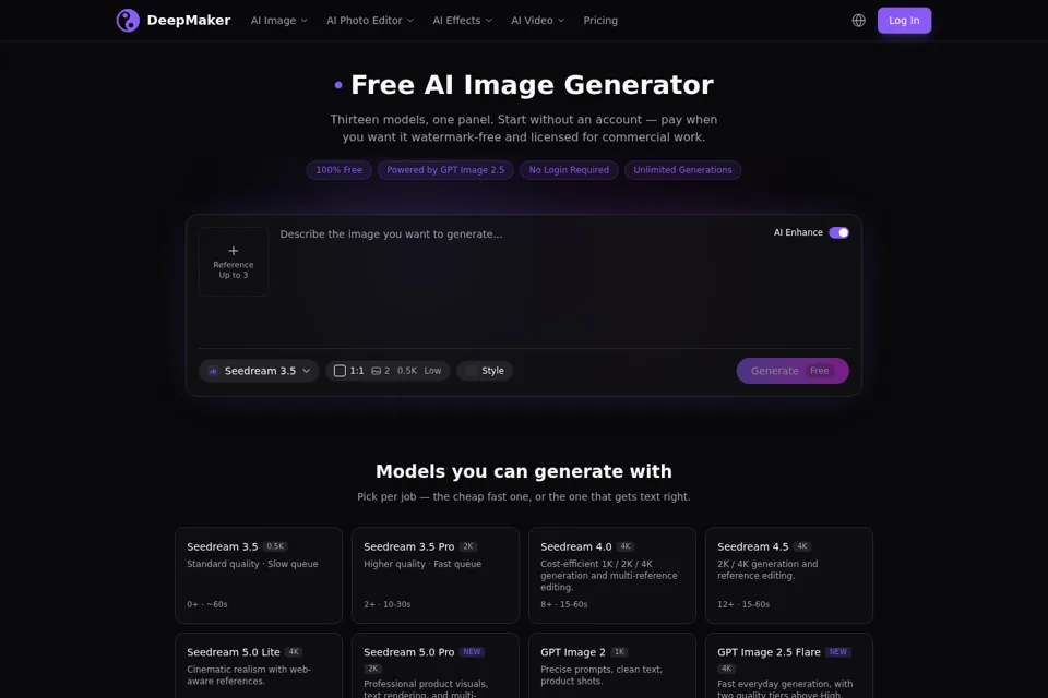 Aperçu de la landing page