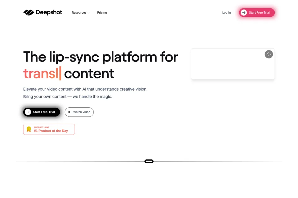 Aperçu de la landing page
