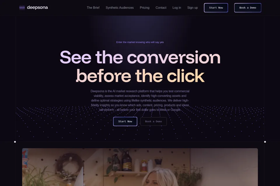 Aperçu de la landing page