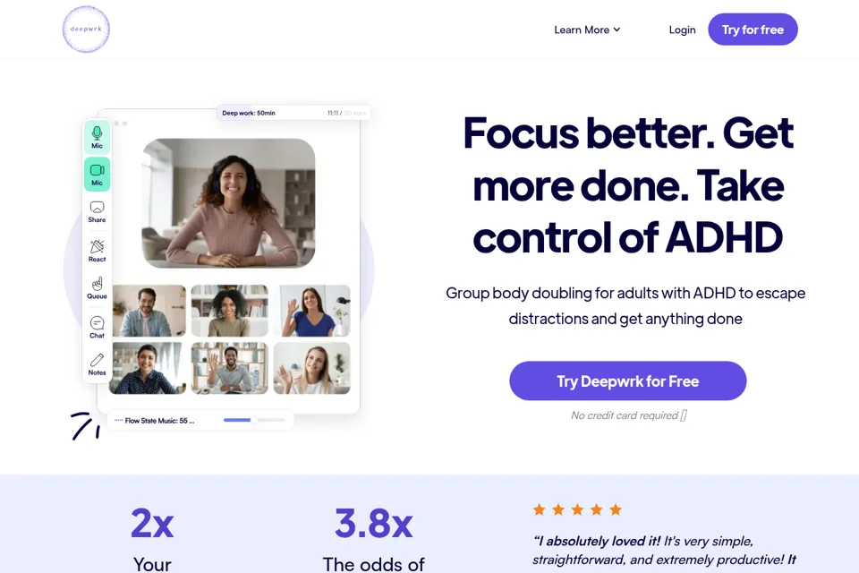 Aperçu de la landing page