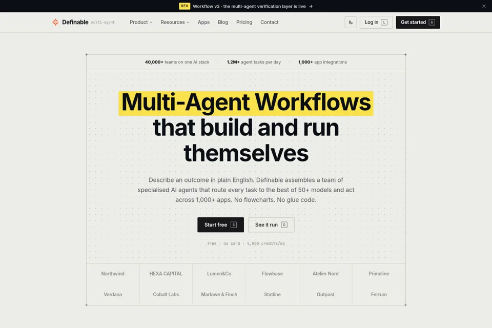 Aperçu de la landing page