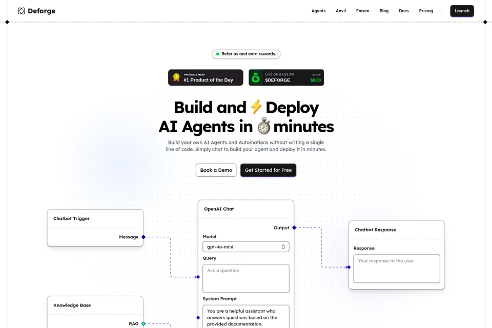 Aperçu de la landing page