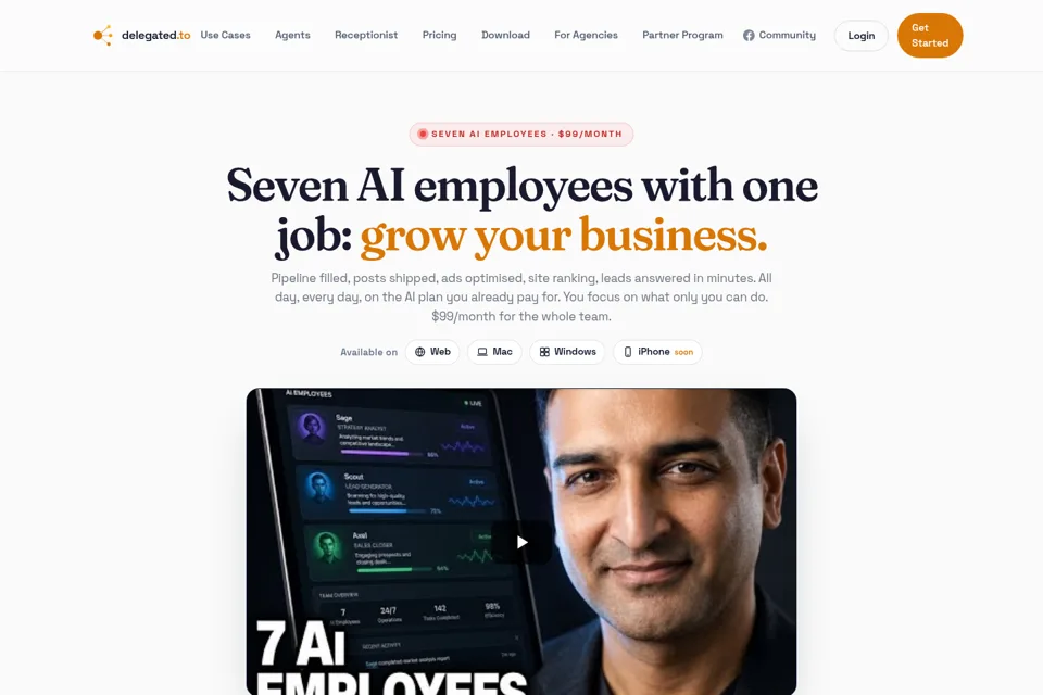 Aperçu de la landing page