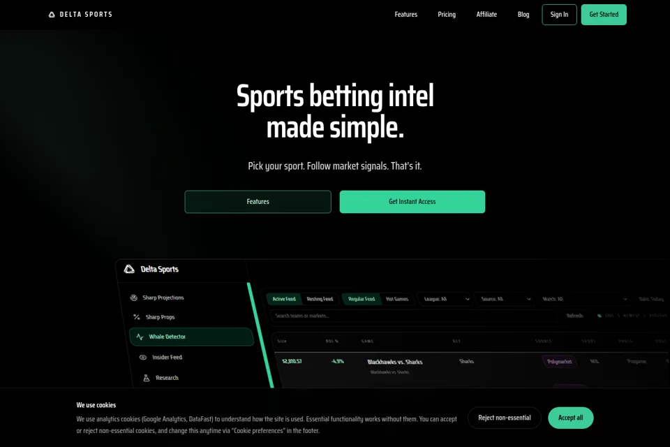 Aperçu de la landing page