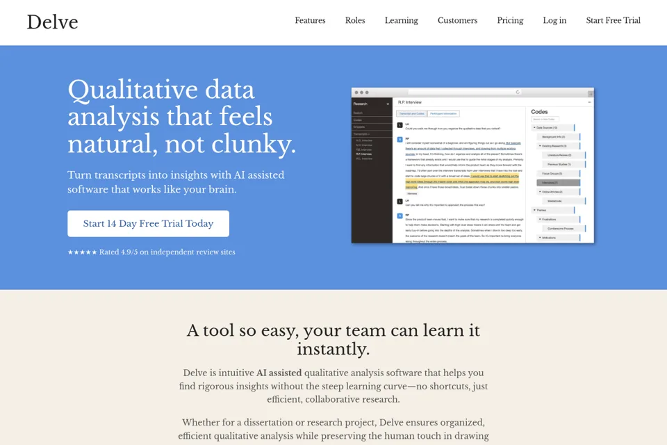 Aperçu de la landing page