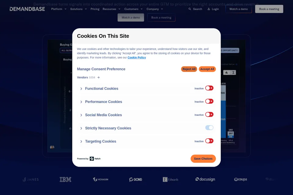Aperçu de la landing page