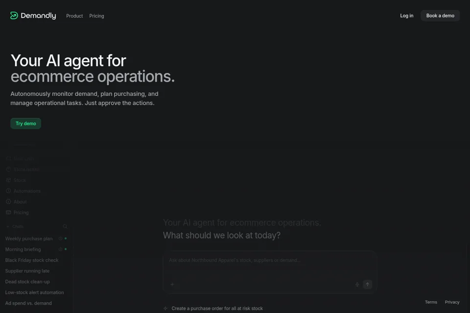 Aperçu de la landing page