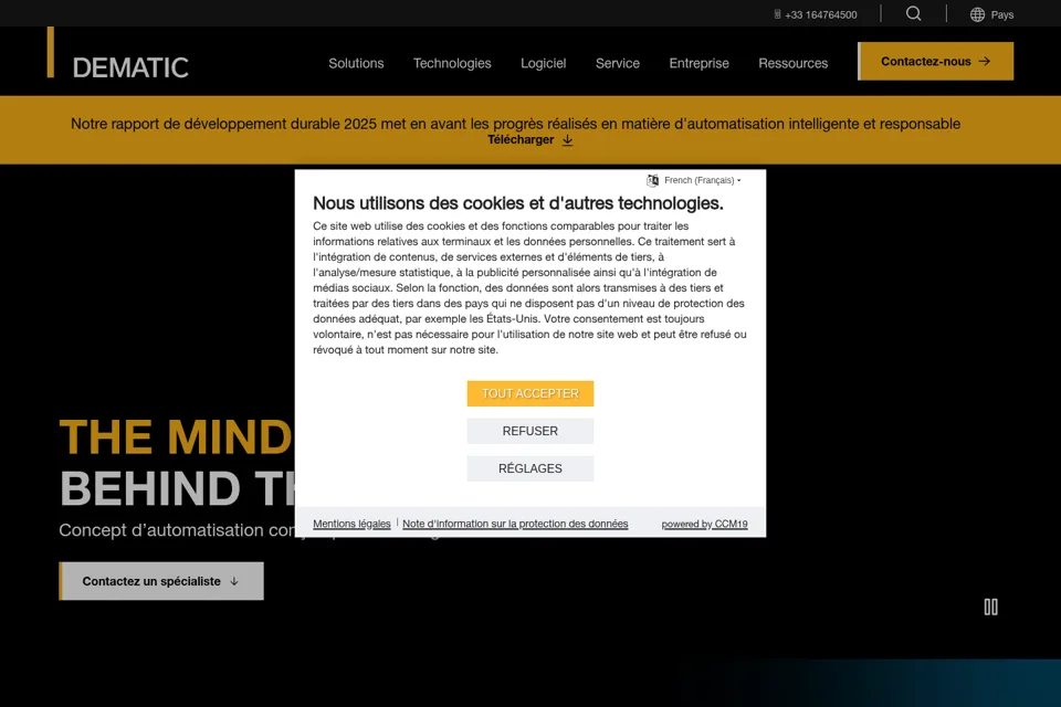 Aperçu de la landing page
