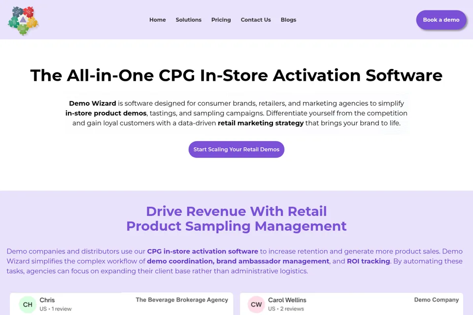 Aperçu de la landing page