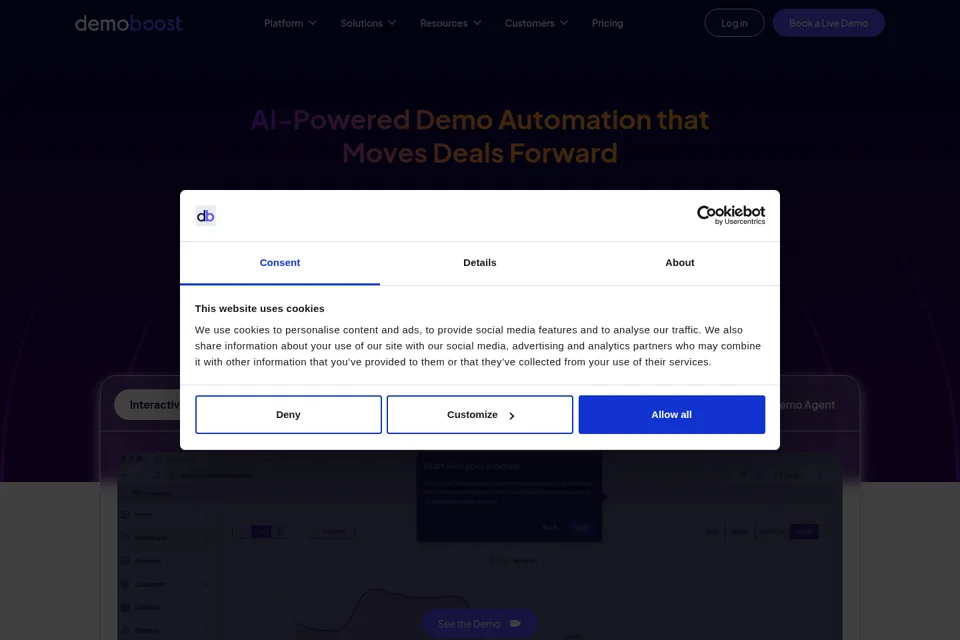 Aperçu de la landing page