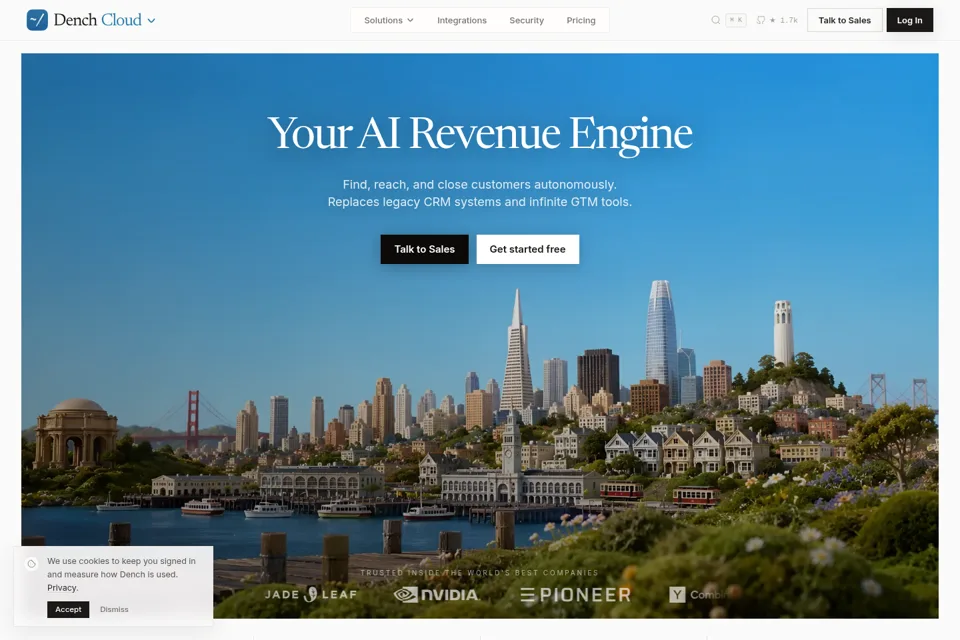 Aperçu de la landing page