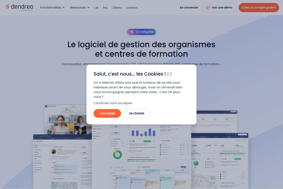 Aperçu de la landing page