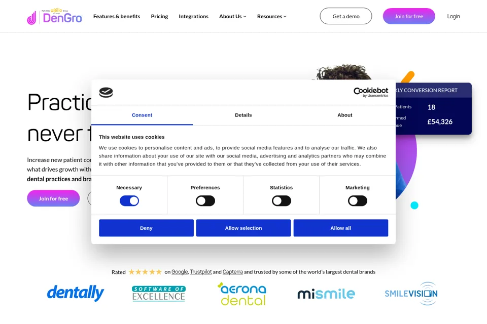 Aperçu de la landing page