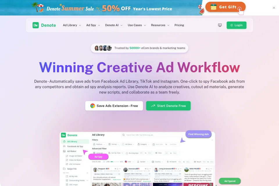 Aperçu de la landing page