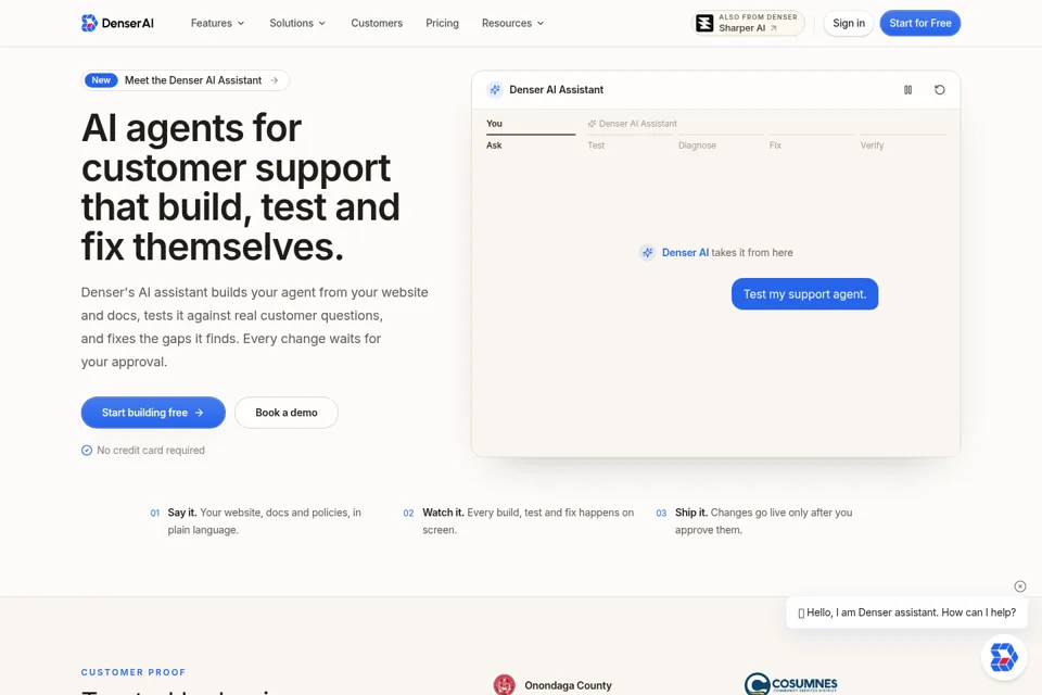 Aperçu de la landing page