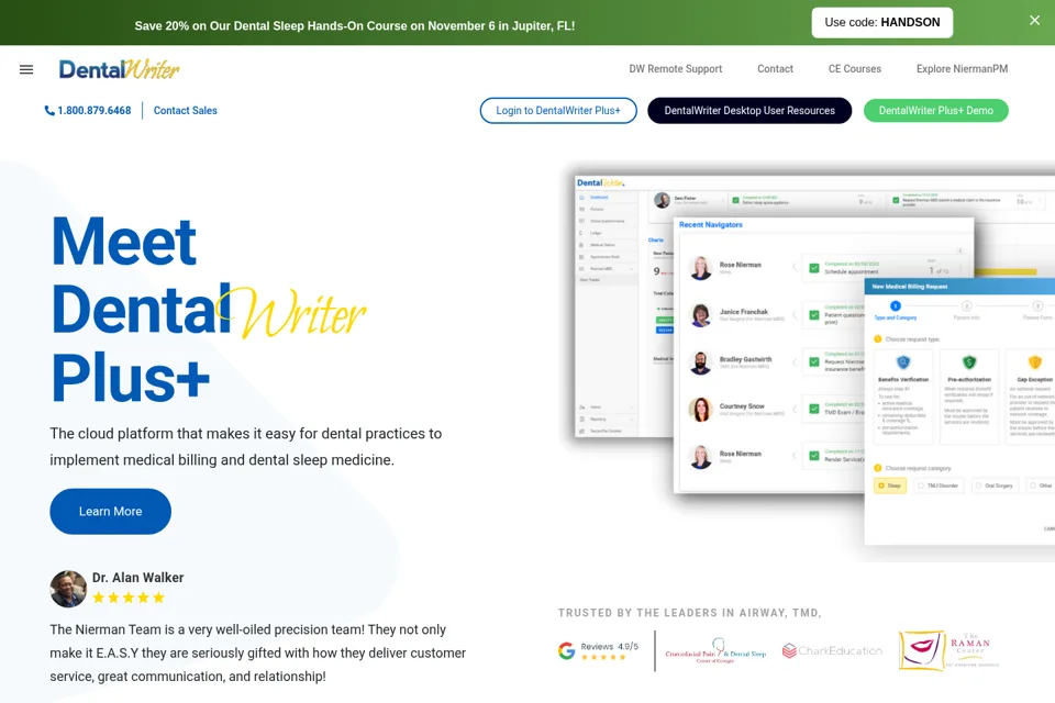Aperçu de la landing page