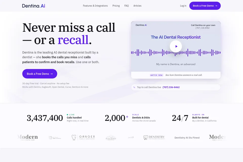 Aperçu de la landing page