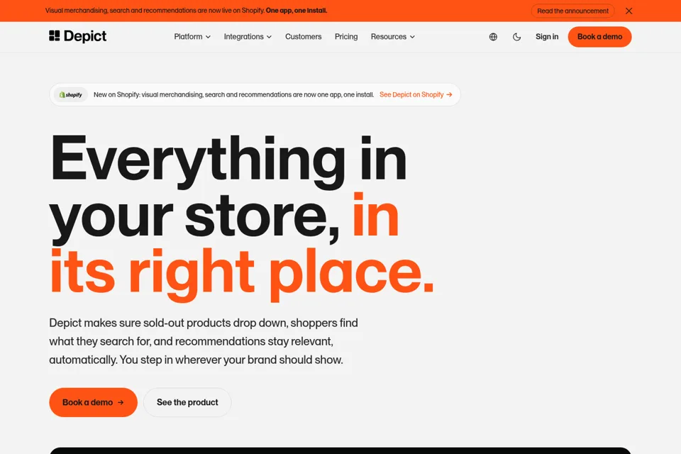 Aperçu de la landing page