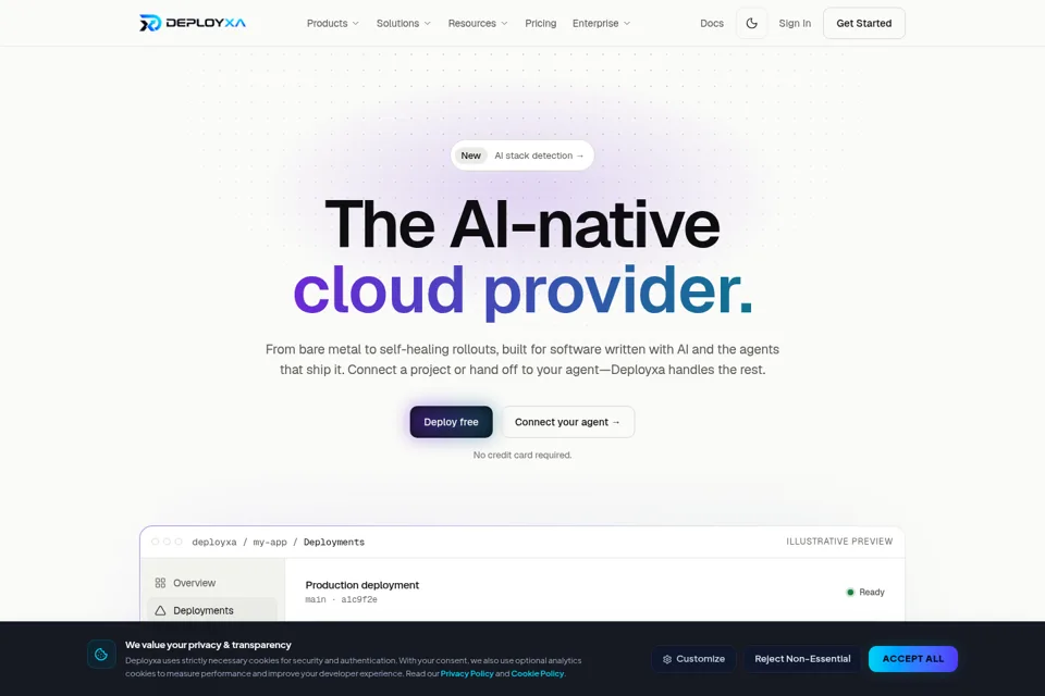 Aperçu de la landing page