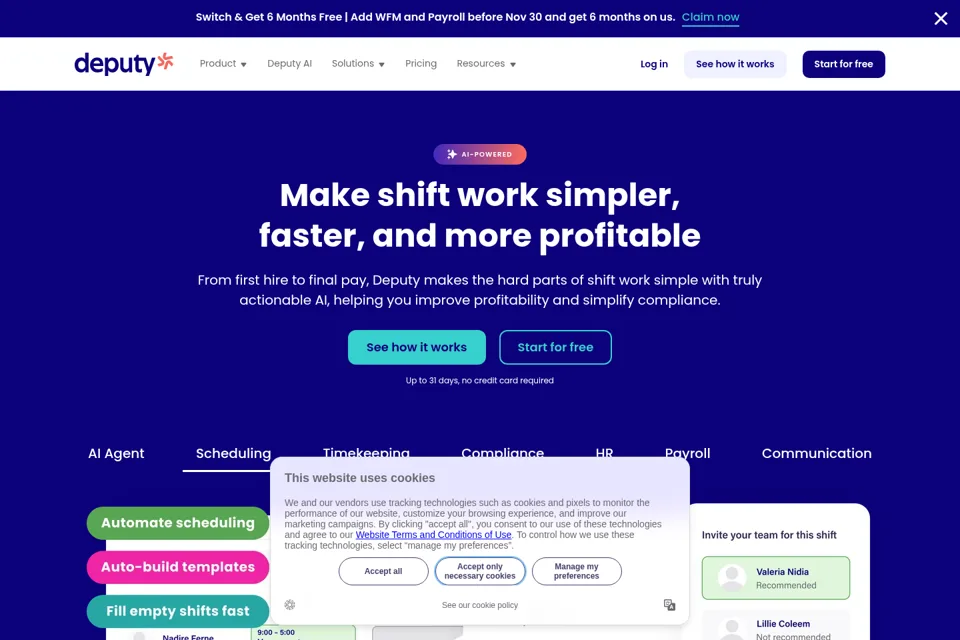 Aperçu de la landing page