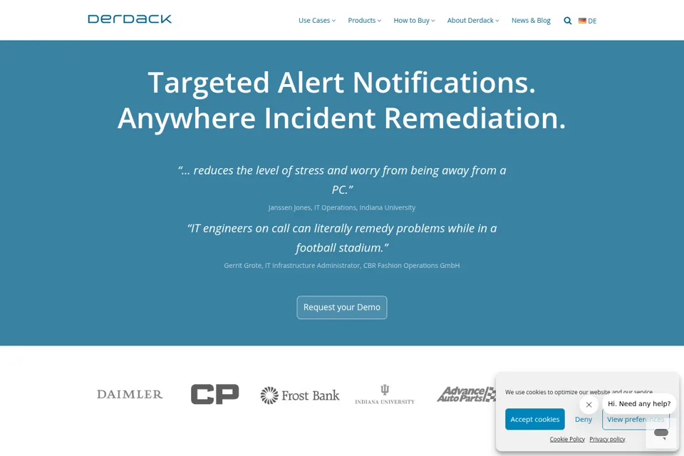 Aperçu de la landing page