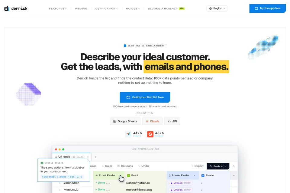 Aperçu de la landing page