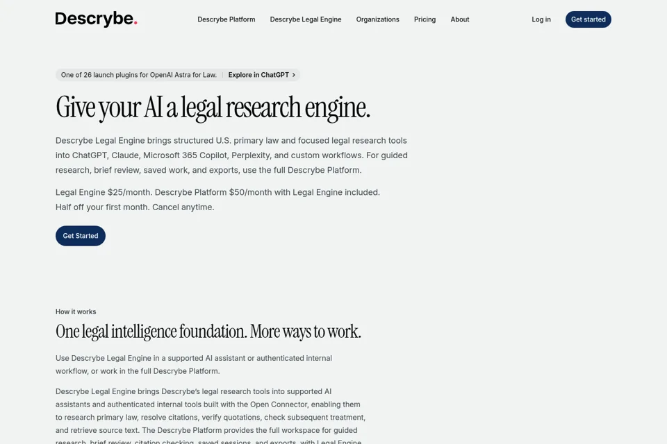 Aperçu de la landing page